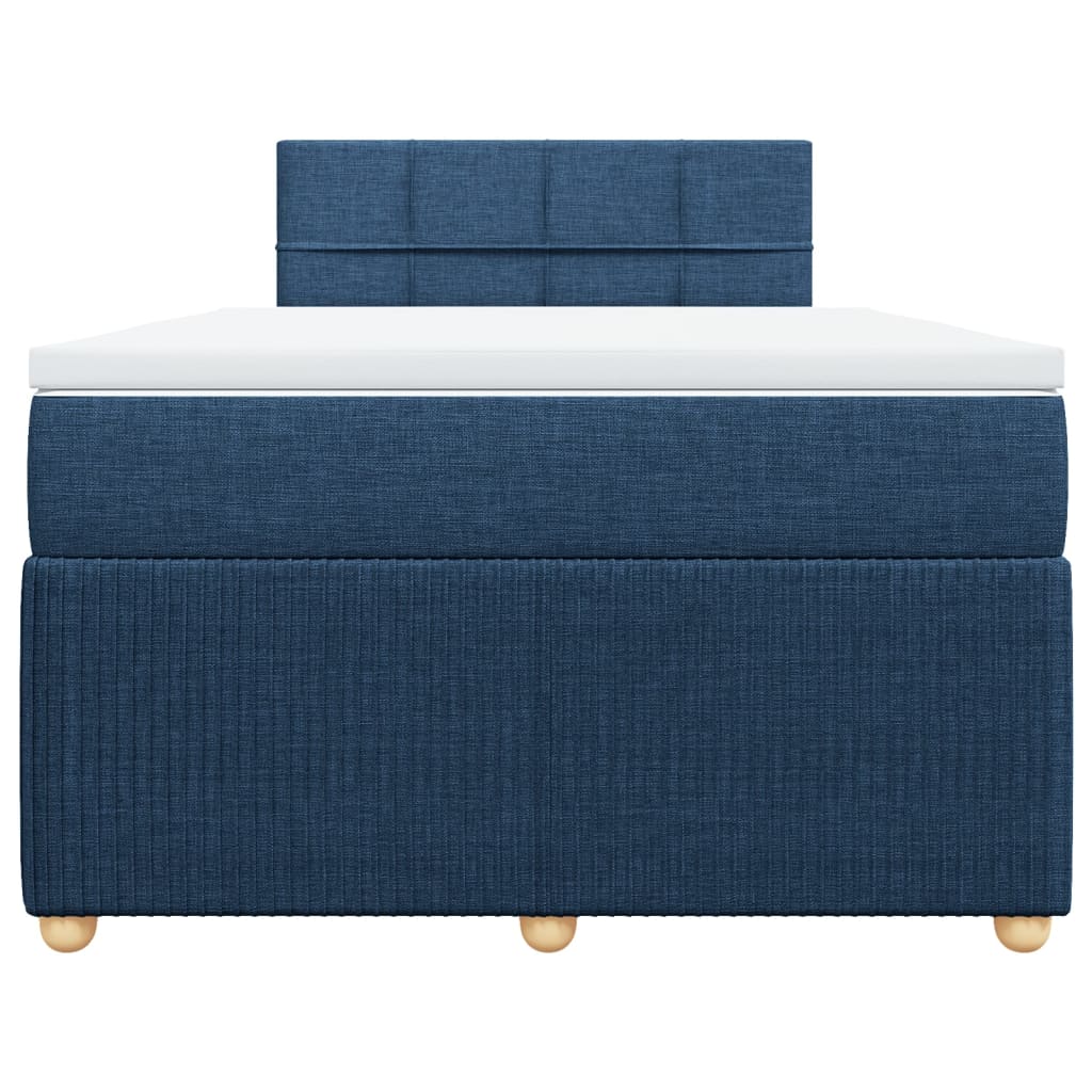 Cama boxspring com colchão 120x190 cm tecido azul