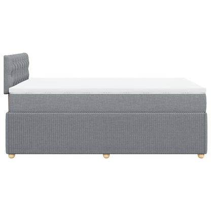 Cama boxspring com colchão 120x190 cm tecido cinzento-claro