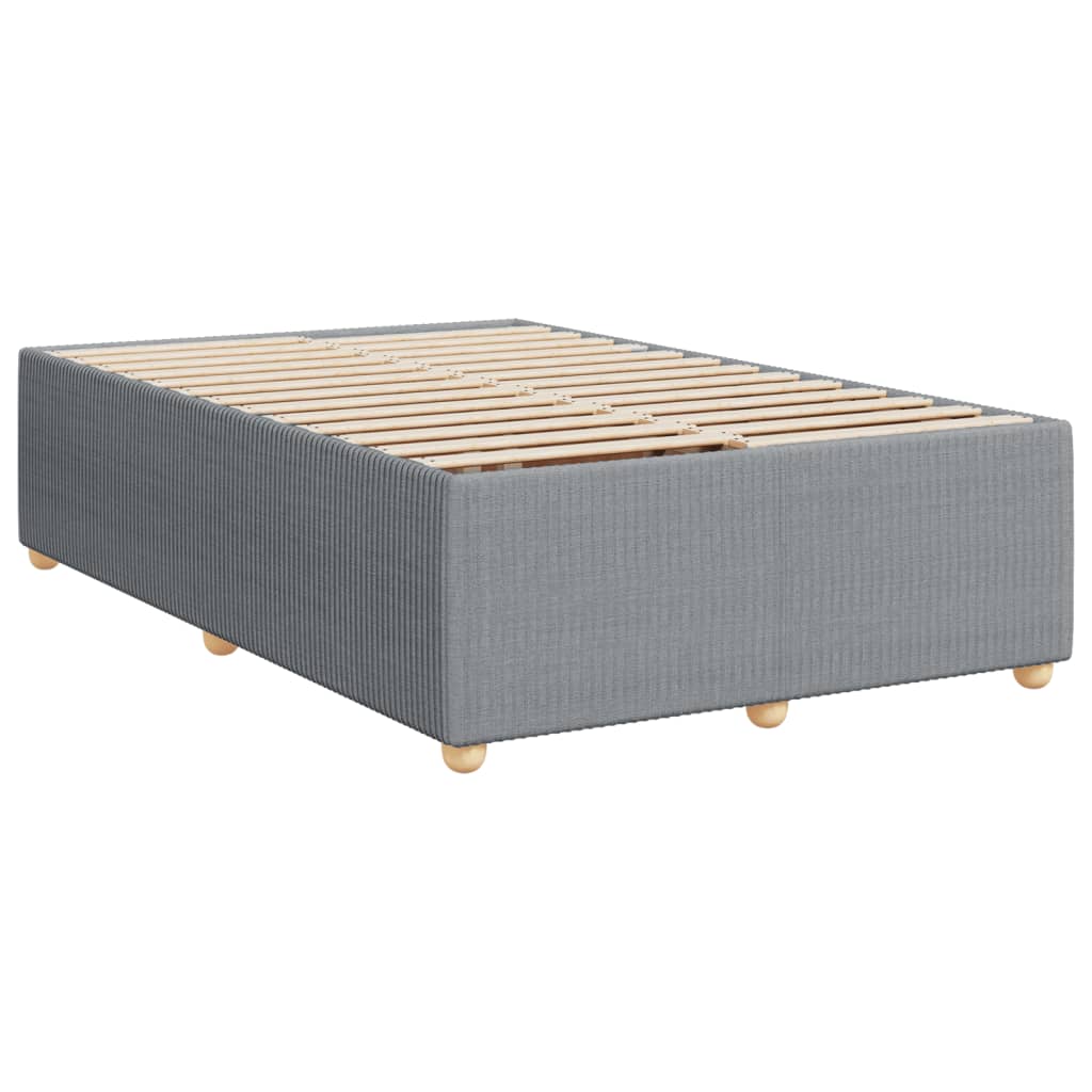 Cama boxspring com colchão 120x190 cm tecido cinzento-claro