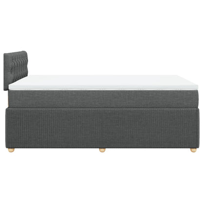 Cama boxspring com colchão 120x190 cm tecido cinzento-escuro