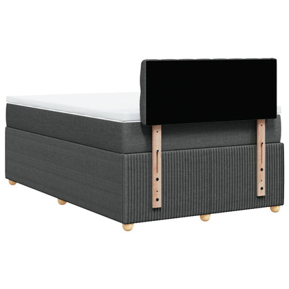 Cama boxspring com colchão 120x190 cm tecido cinzento-escuro