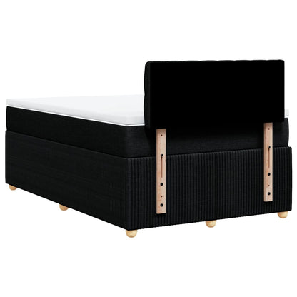 Cama boxspring com colchão 120x190 cm tecido preto