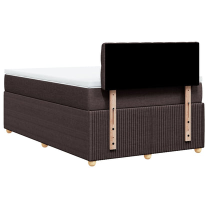 Cama boxspring com colchão 120x190 cm tecido castanho-escuro