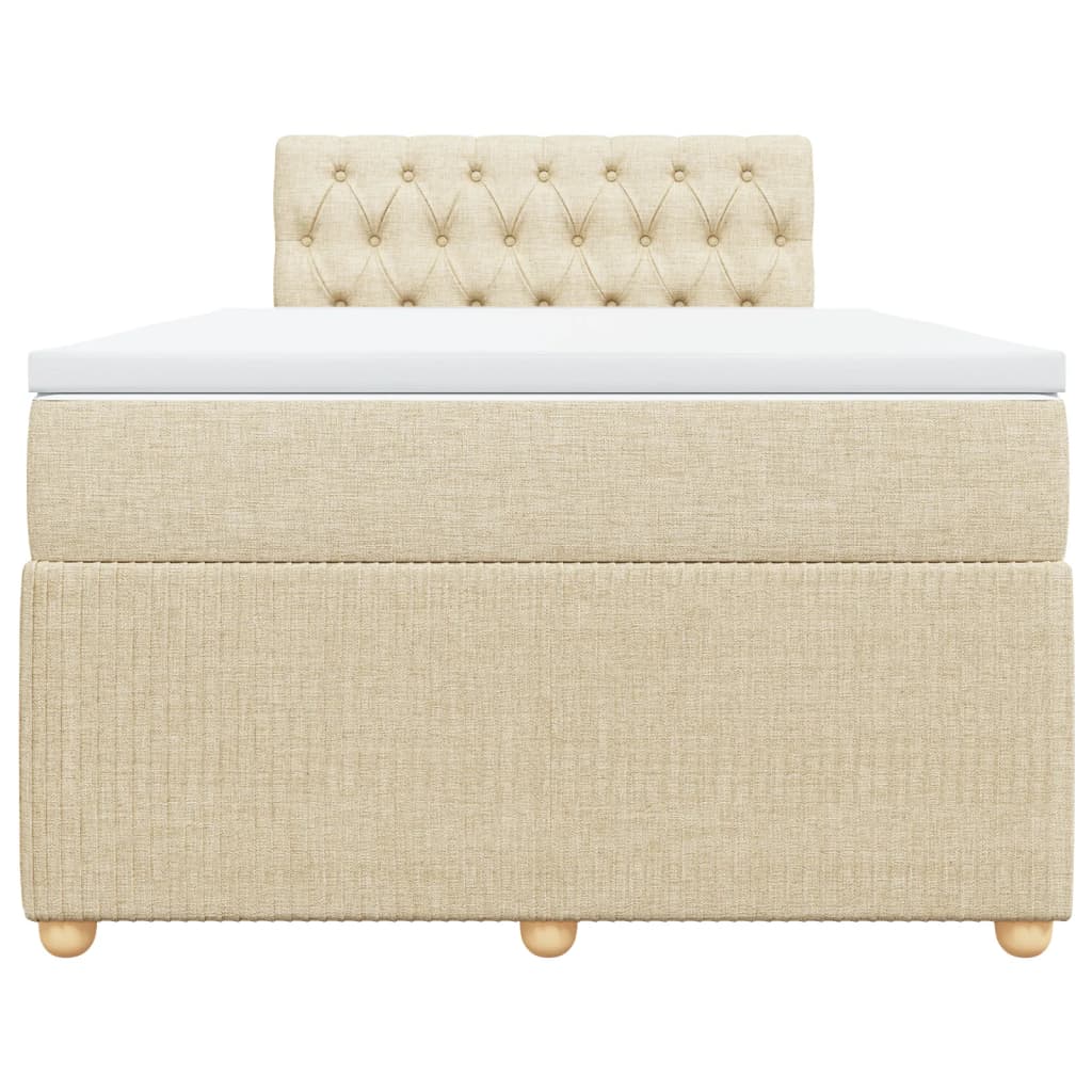 Cama boxspring com colchão 120x190 cm tecido cor creme