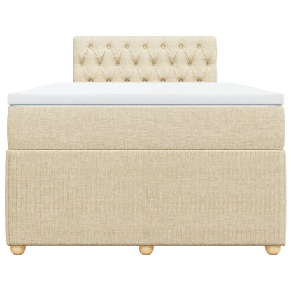 Cama boxspring com colchão 120x190 cm tecido cor creme