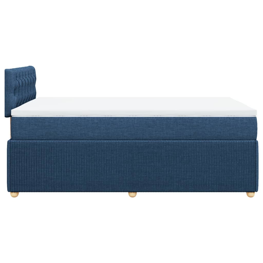 Cama boxspring com colchão 120x190 cm tecido azul