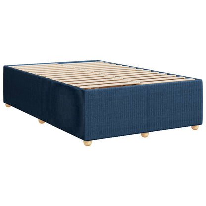 Cama boxspring com colchão 120x190 cm tecido azul