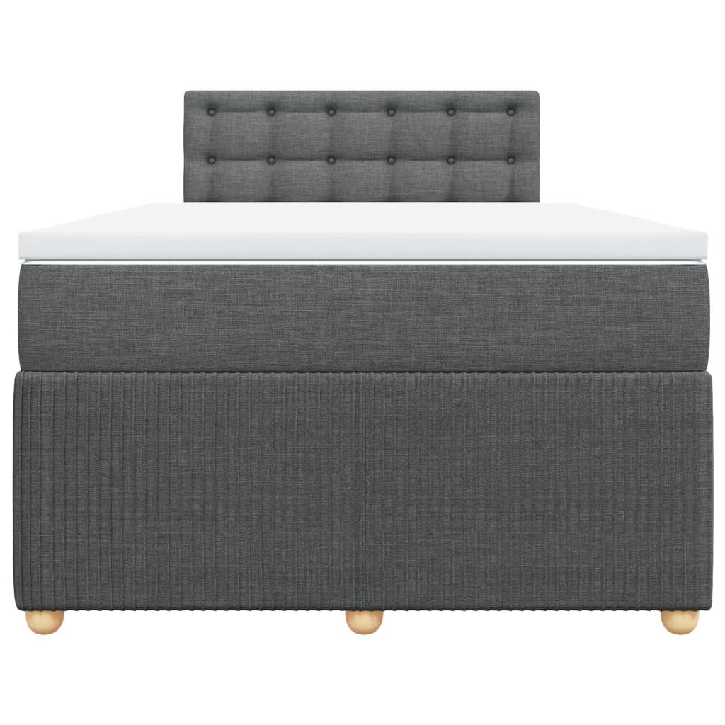 Cama boxspring com colchão 120x190 cm tecido cinzento-escuro