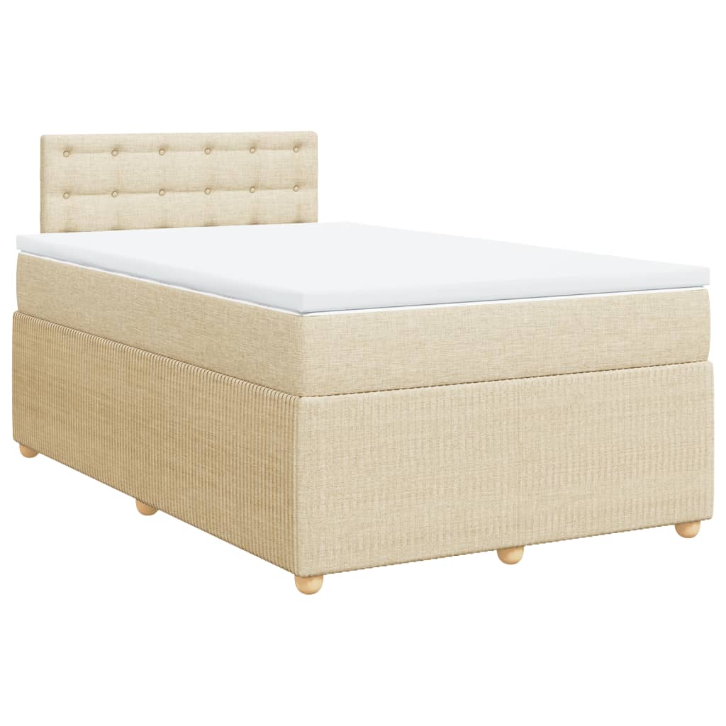 Cama boxspring com colchão 120x190 cm tecido cor creme