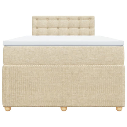 Cama boxspring com colchão 120x190 cm tecido cor creme