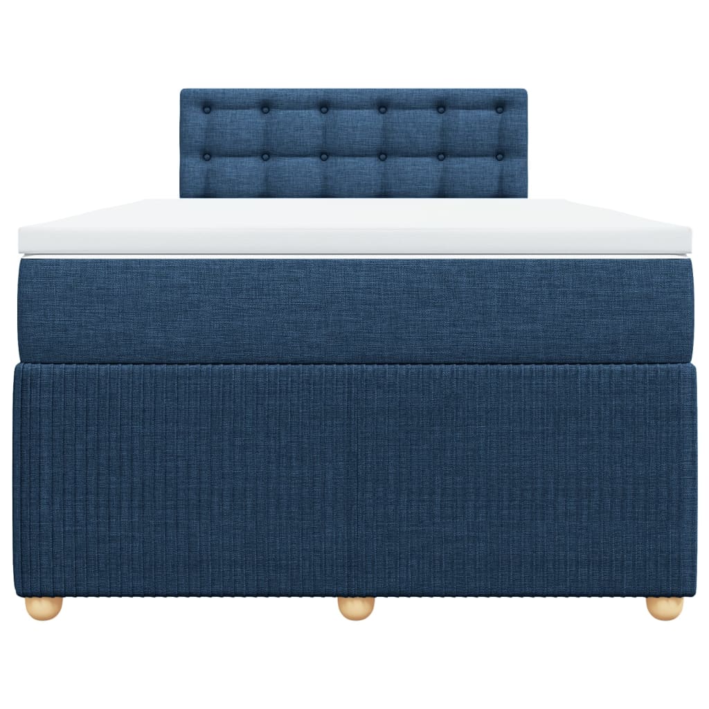 Cama boxspring com colchão 120x190 cm tecido azul