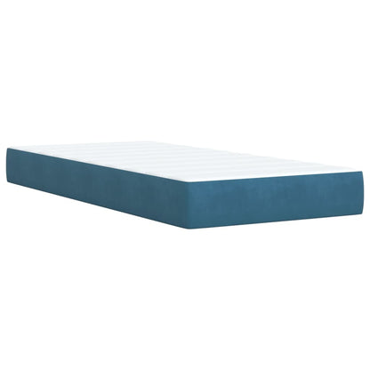 Cama boxspring com colchão 90x200 cm veludo azul