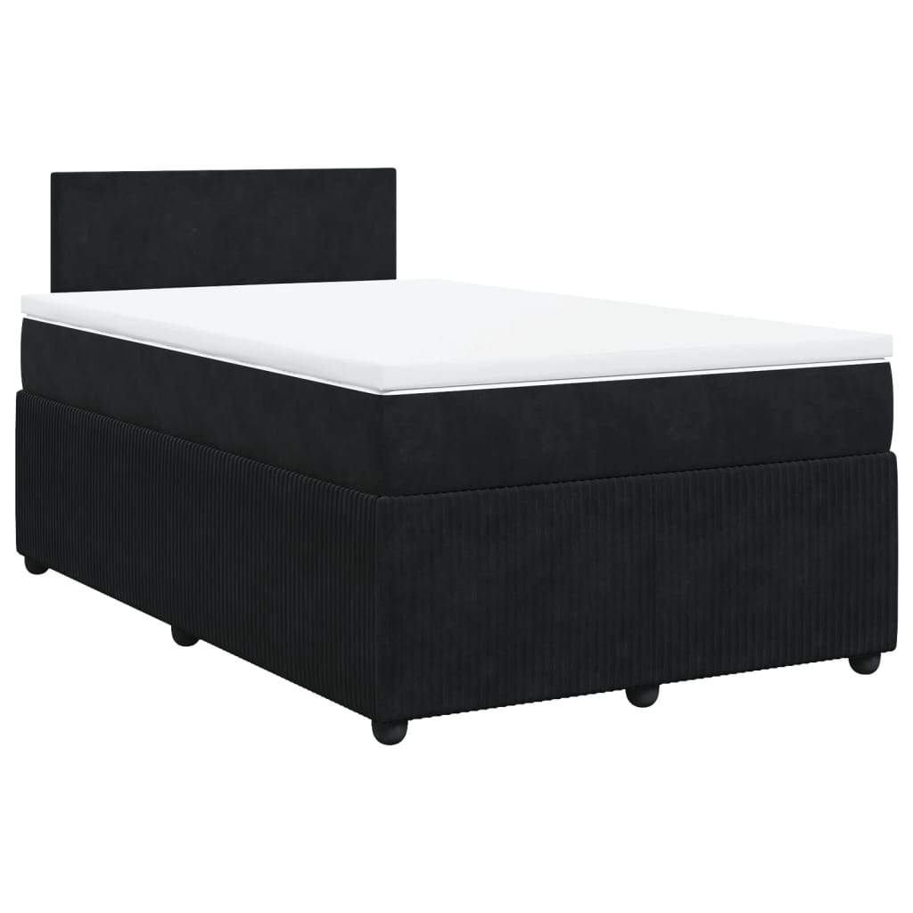 Cama boxspring com colchão 120x190 cm veludo preto