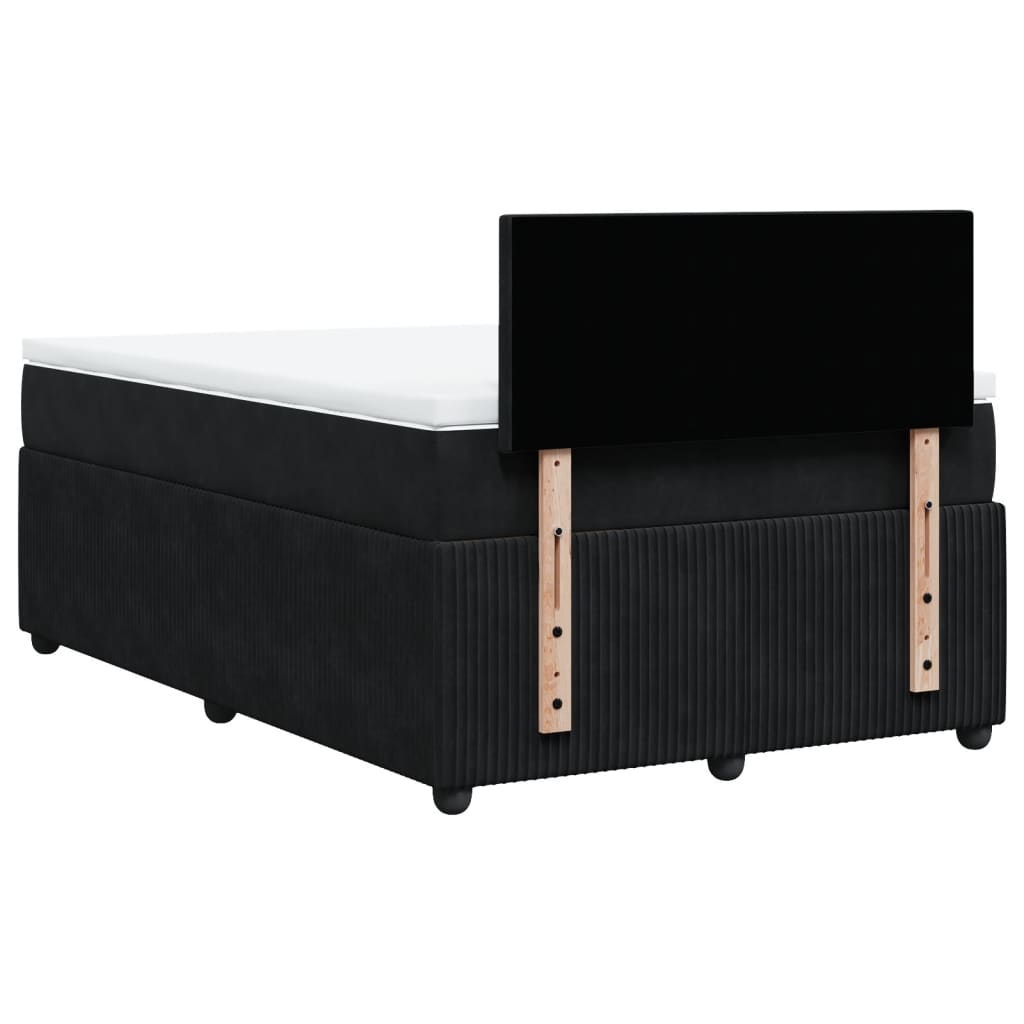 Cama boxspring com colchão 120x190 cm veludo preto