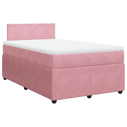 Cama boxspring com colchão 120x190 cm veludo rosa