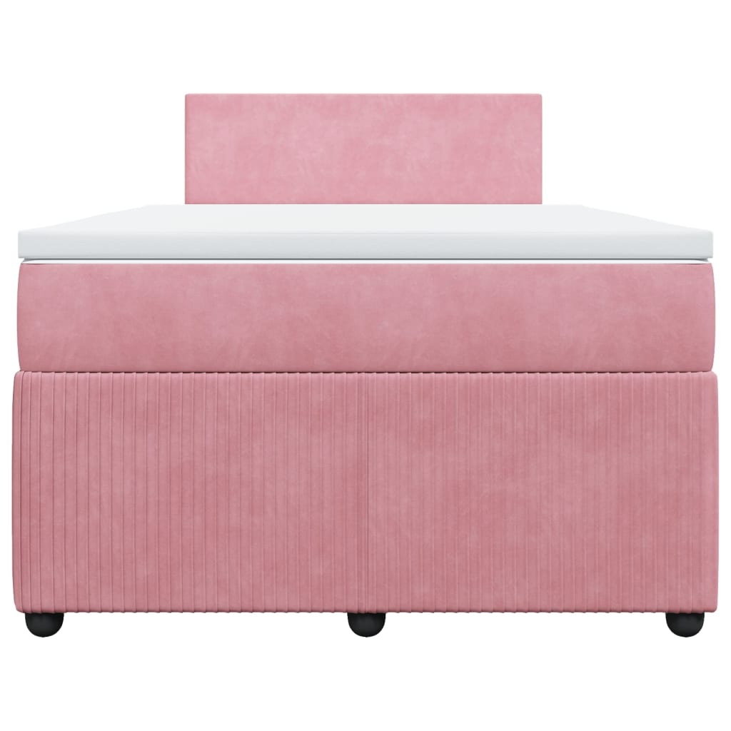 Cama boxspring com colchão 120x190 cm veludo rosa