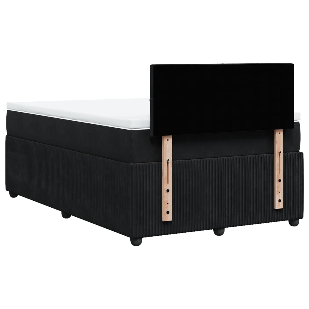 Cama boxspring com colchão 120x190 cm veludo preto