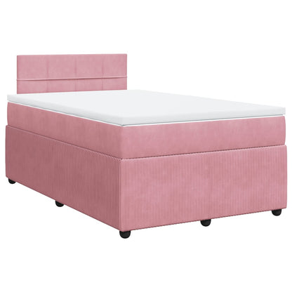 Cama boxspring com colchão 120x190 cm veludo rosa