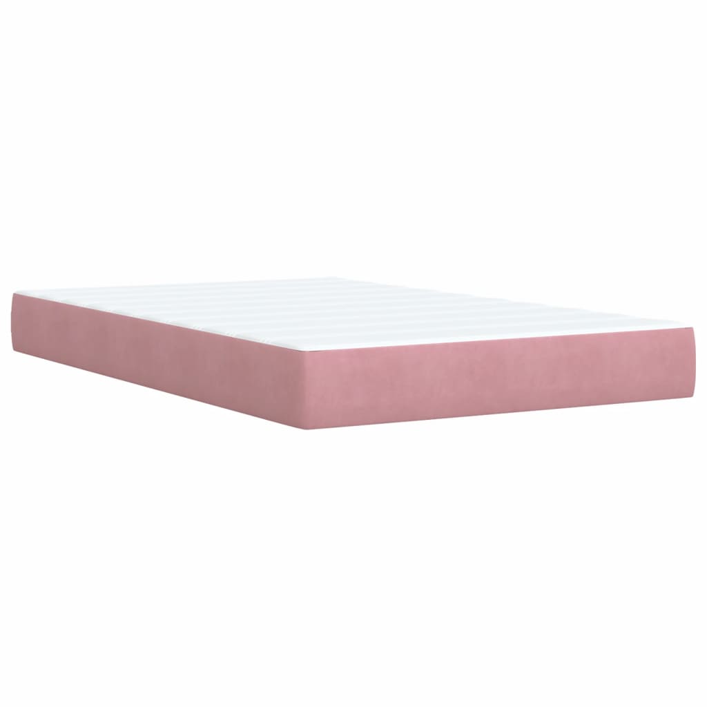 Cama boxspring com colchão 120x190 cm veludo rosa