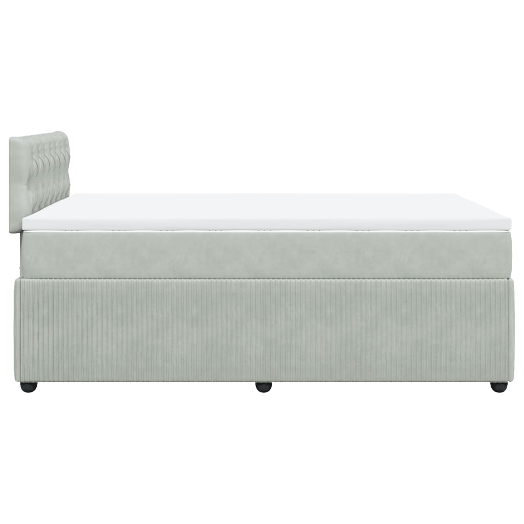 Cama boxspring com colchão 120x190 cm veludo cinzento-claro