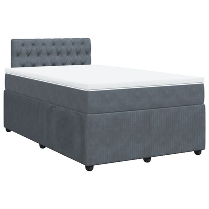 Cama boxspring com colchão 120x190 cm veludo cinzento-escuro