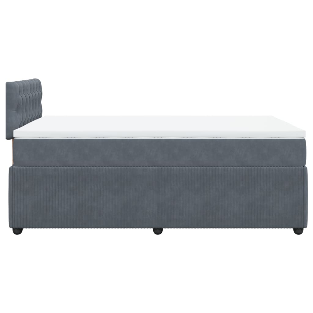 Cama boxspring com colchão 120x190 cm veludo cinzento-escuro