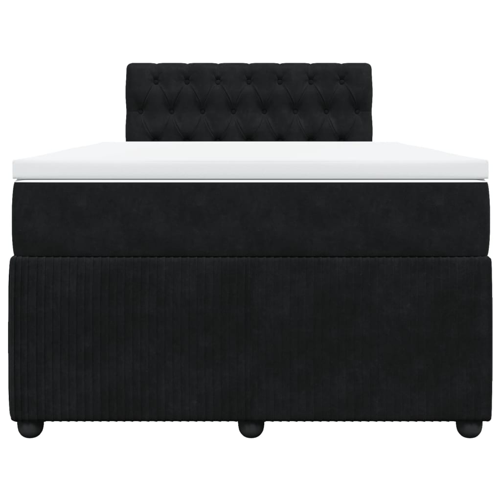 Cama boxspring com colchão 120x190 cm veludo preto