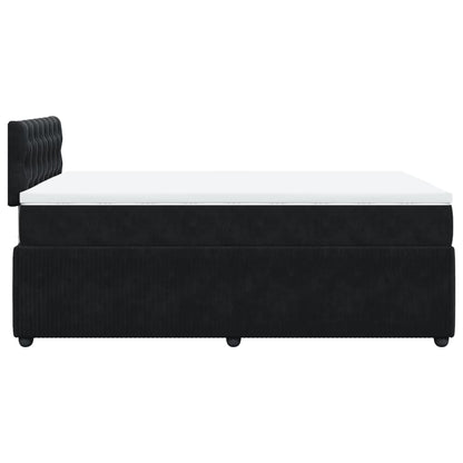 Cama boxspring com colchão 120x190 cm veludo preto