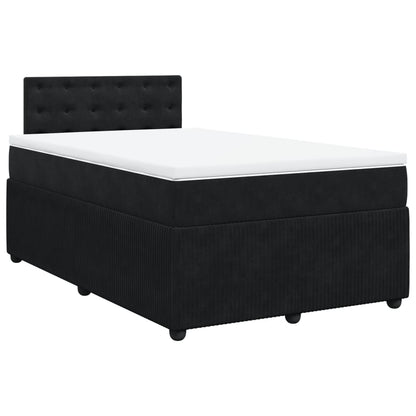 Cama boxspring com colchão 120x190 cm veludo preto