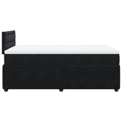 Cama boxspring com colchão 120x190 cm veludo preto