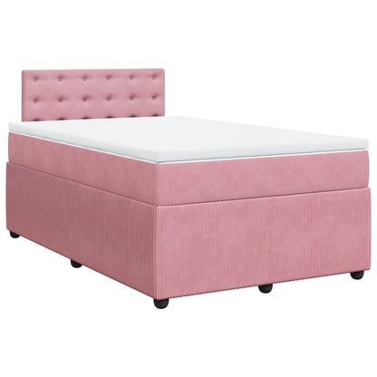 Cama boxspring com colchão 120x190 cm veludo rosa