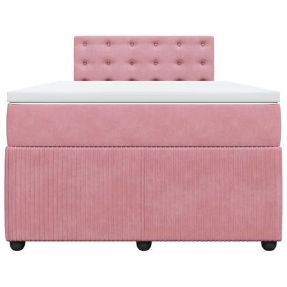 Cama boxspring com colchão 120x190 cm veludo rosa