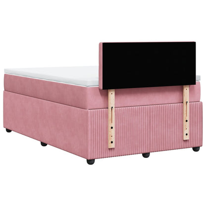 Cama boxspring com colchão 120x190 cm veludo rosa