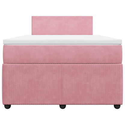 Cama boxspring com colchão 120x200 cm veludo rosa