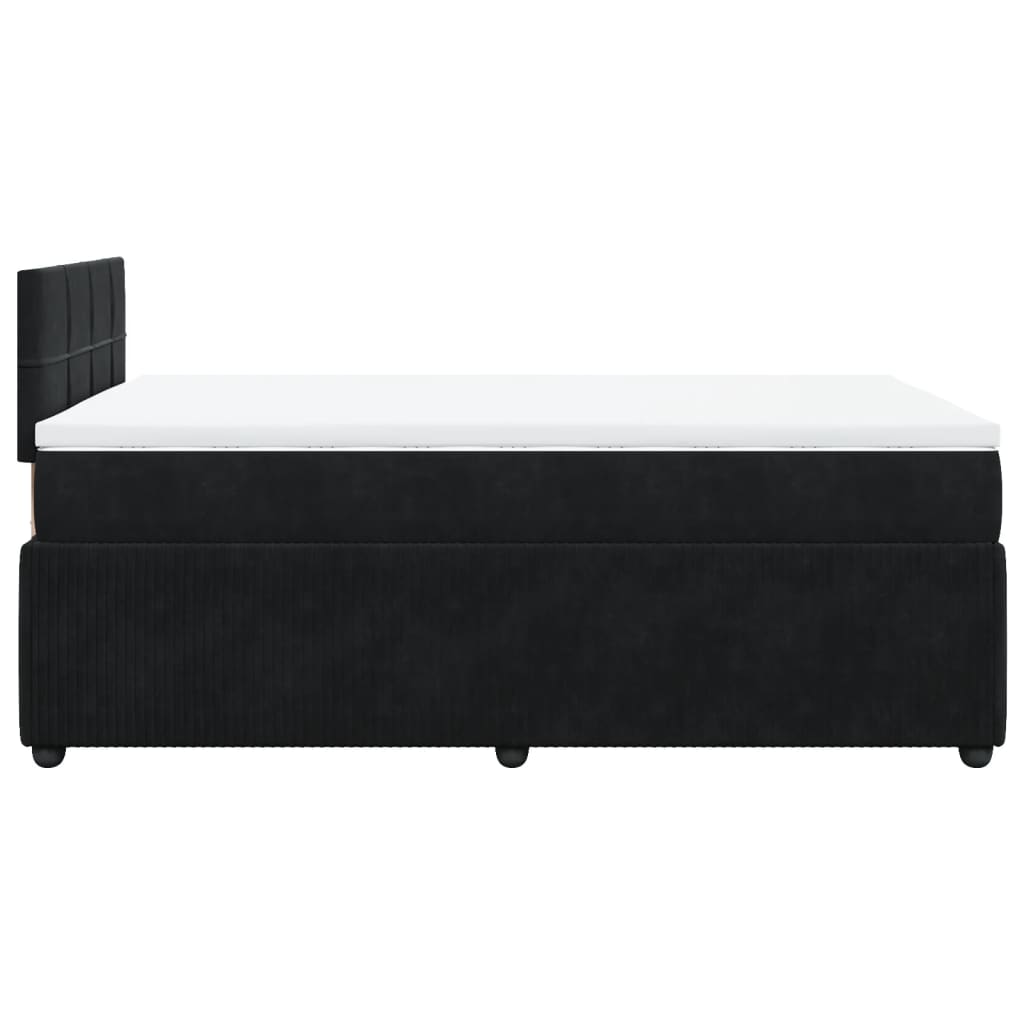 Cama boxspring com colchão 120x200 cm veludo preto