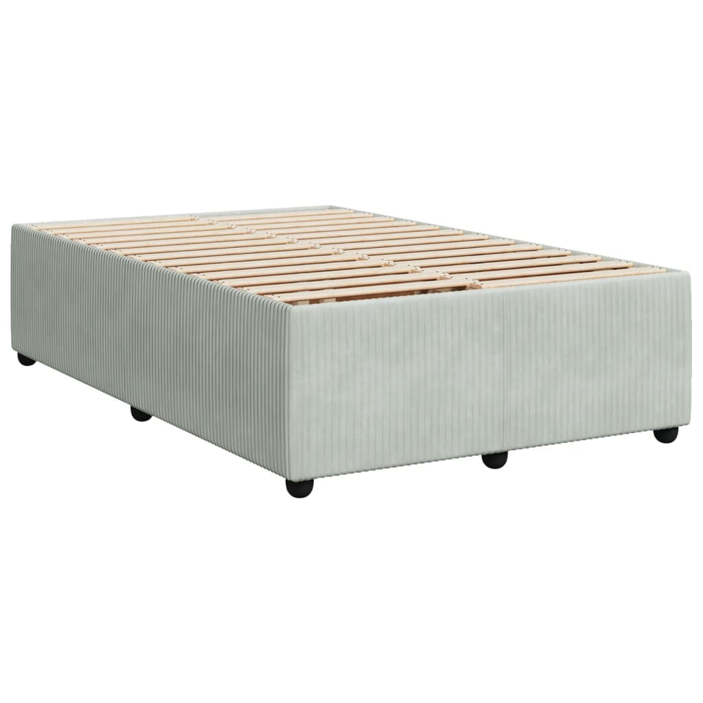 Cama boxspring c/ colchão 120x200 cm veludo cinzento-claro