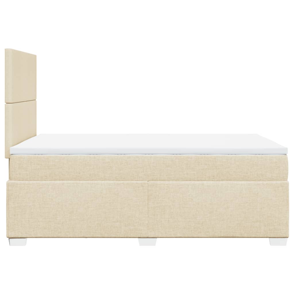 Cama boxspring com colchão 120x190 cm tecido cor creme