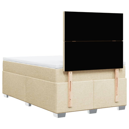 Cama boxspring com colchão 120x190 cm tecido cor creme