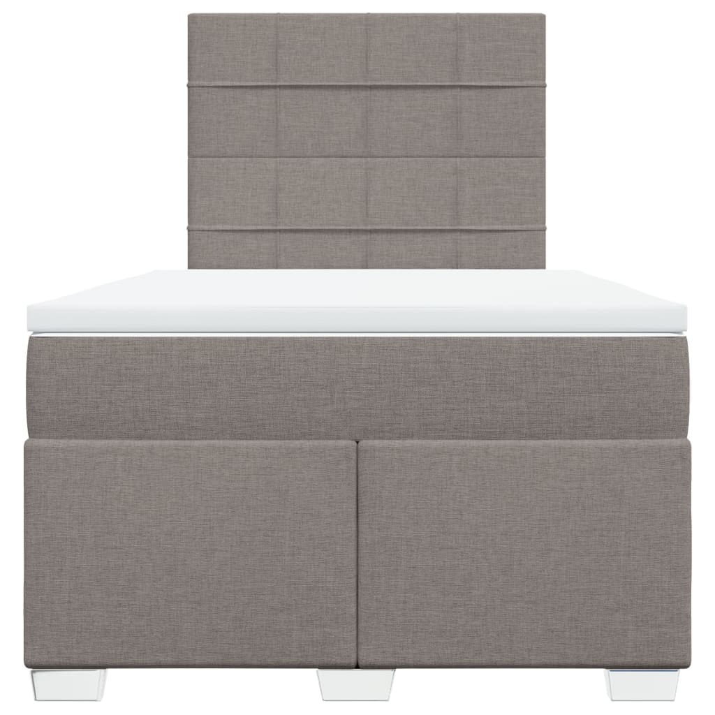 Cama boxspring c/ colchão 120x190cm tecido castanho-acinzentado