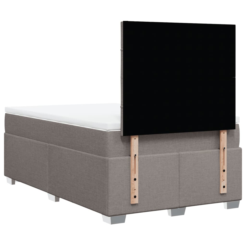 Cama boxspring c/ colchão 120x190cm tecido castanho-acinzentado