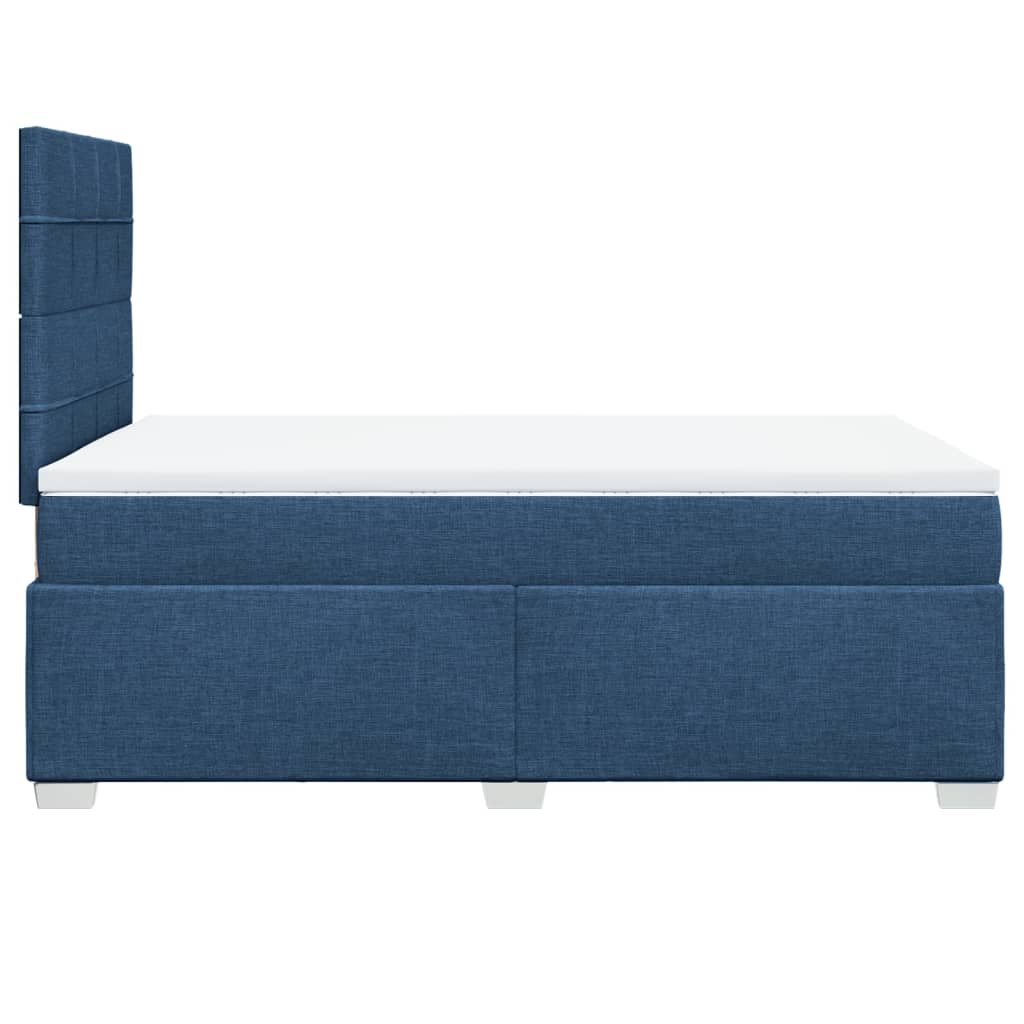 Cama boxspring com colchão 120x190 cm tecido azul