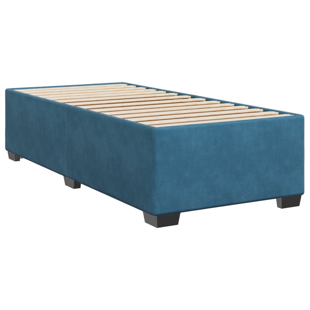 Cama boxspring com colchão 80x200 cm veludo azul