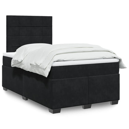 Cama boxspring com colchão 120x190 cm veludo preto