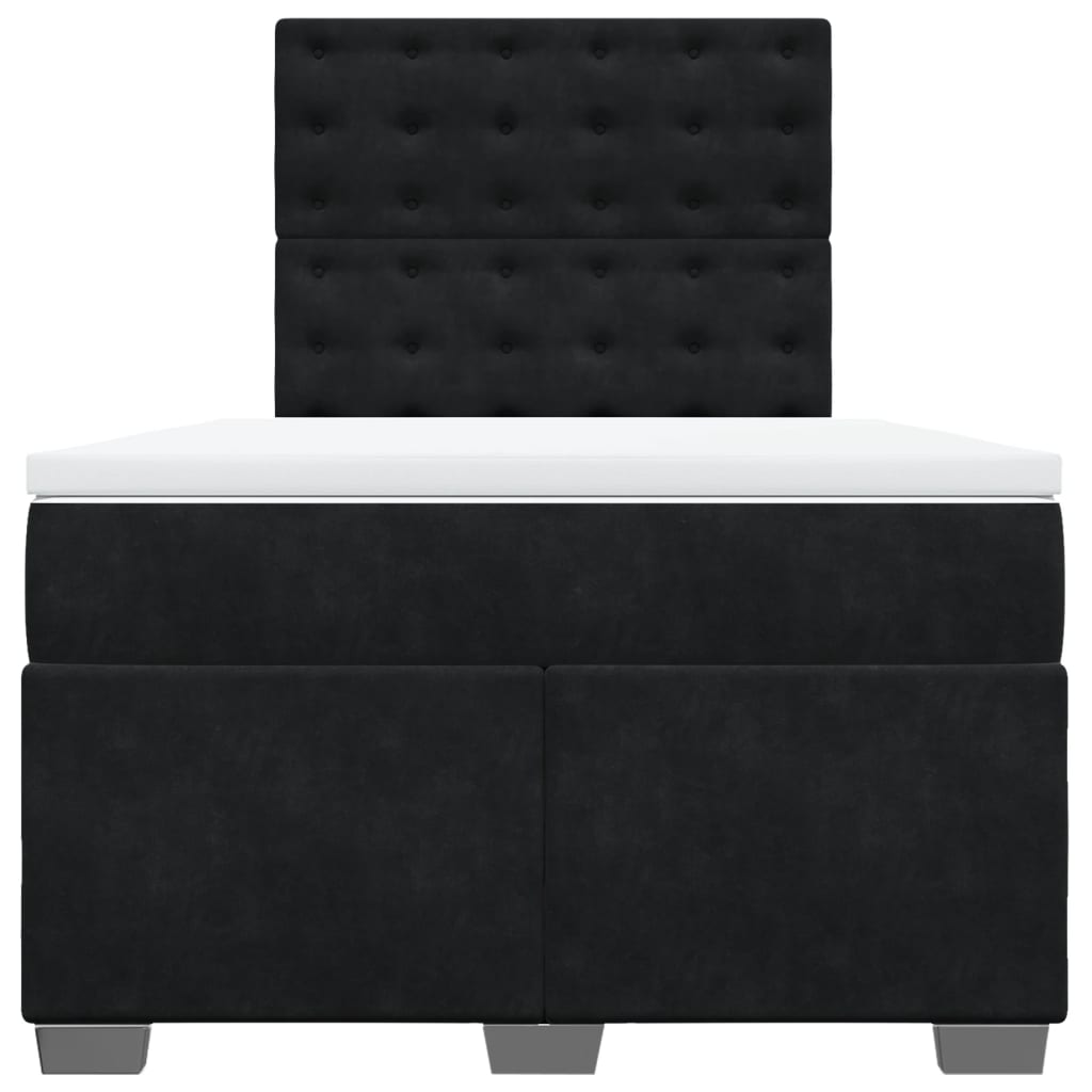 Cama boxspring com colchão 120x190 cm veludo preto