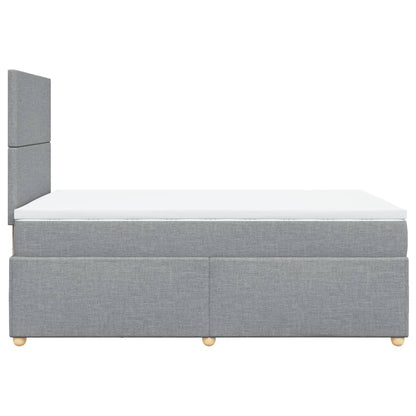 Cama boxspring com colchão 120x190 cm tecido cinzento-claro