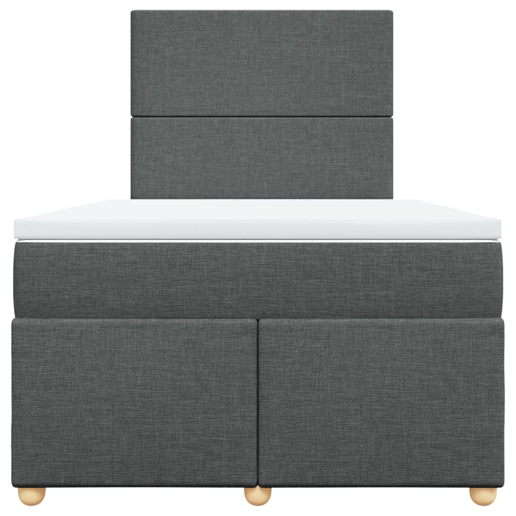 Cama boxspring com colchão 120x190 cm tecido cinzento-escuro