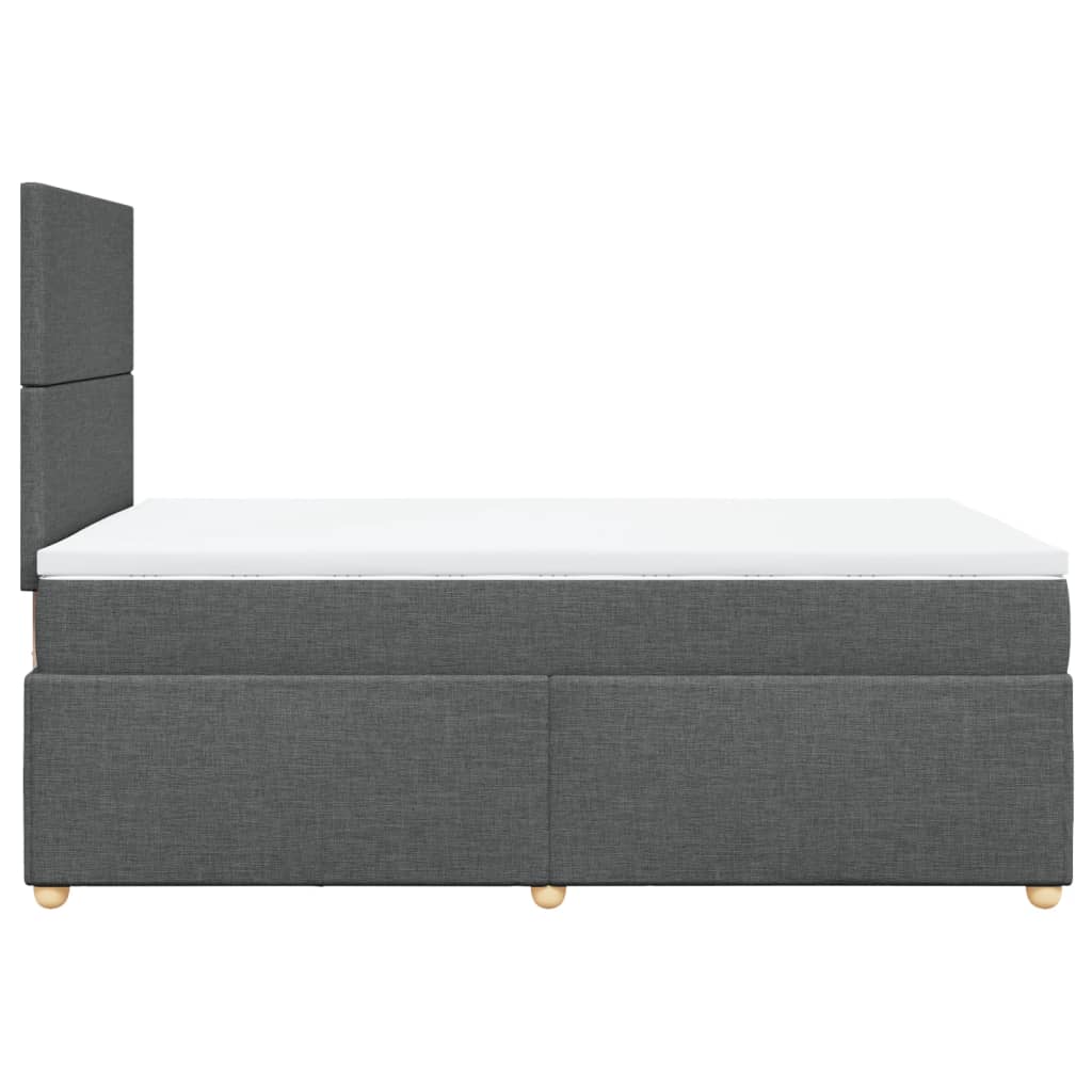 Cama boxspring com colchão 120x190 cm tecido cinzento-escuro