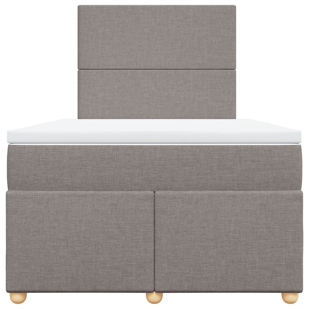 Cama boxspring c/ colchão 120x190cm tecido castanho-acinzentado