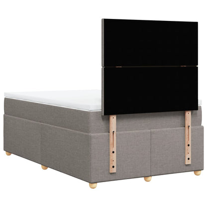 Cama boxspring c/ colchão 120x190cm tecido castanho-acinzentado