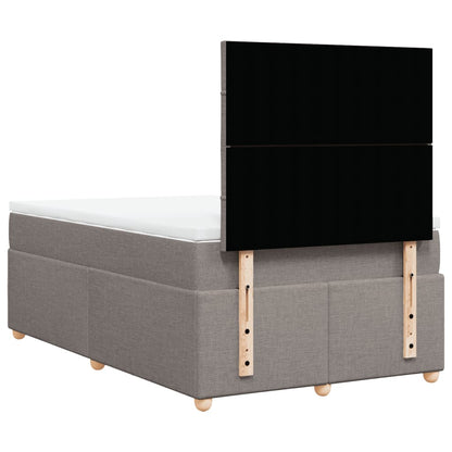 Cama boxspring c/ colchão 120x190cm tecido castanho-acinzentado